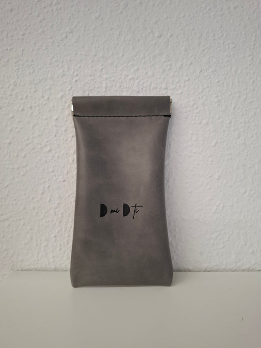 Funda gafas piel gris
