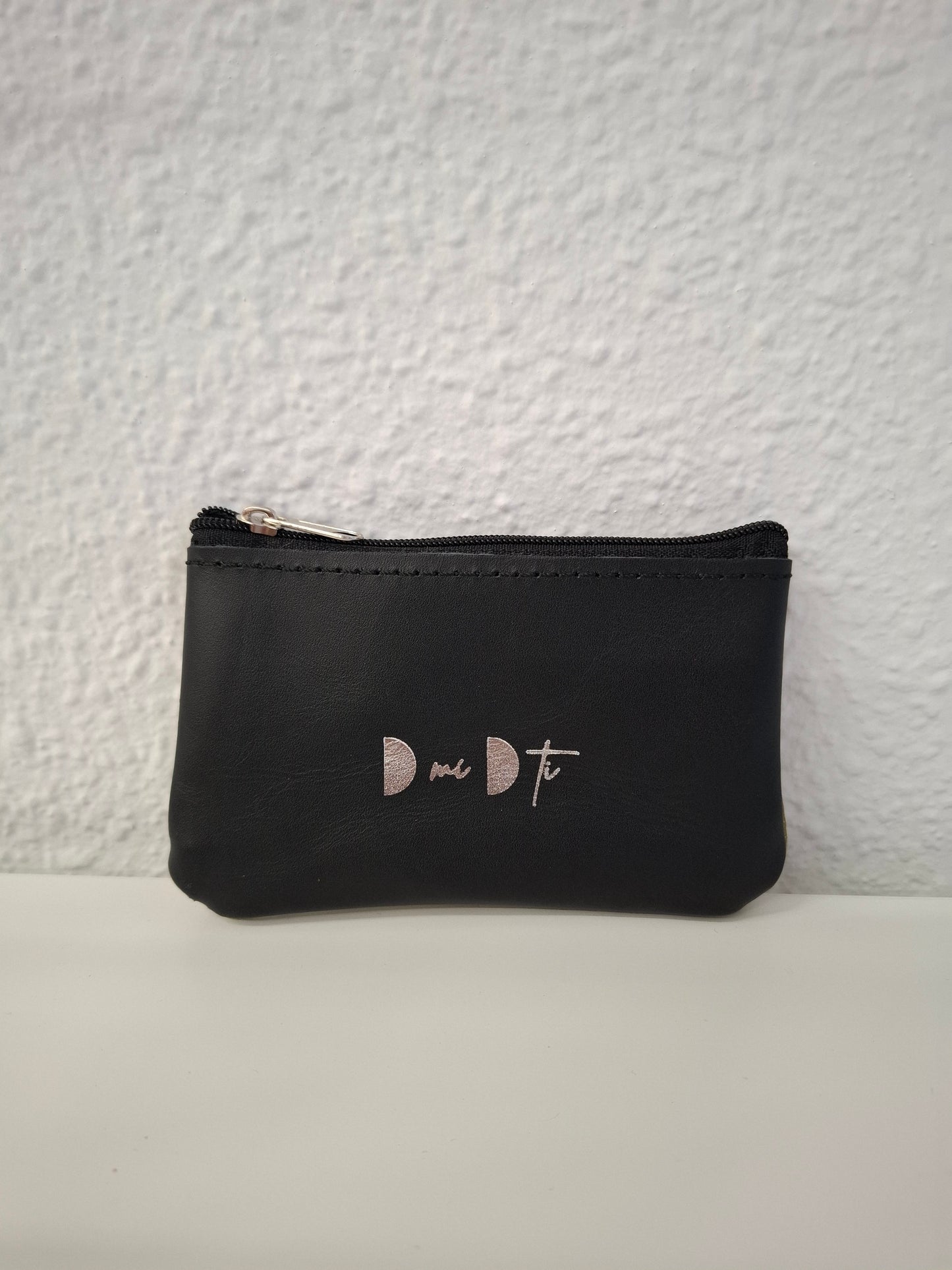 Monedero de piel verde estampado avestruz