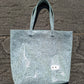 Bolso shopper VEGA XL piel cebra verde menta