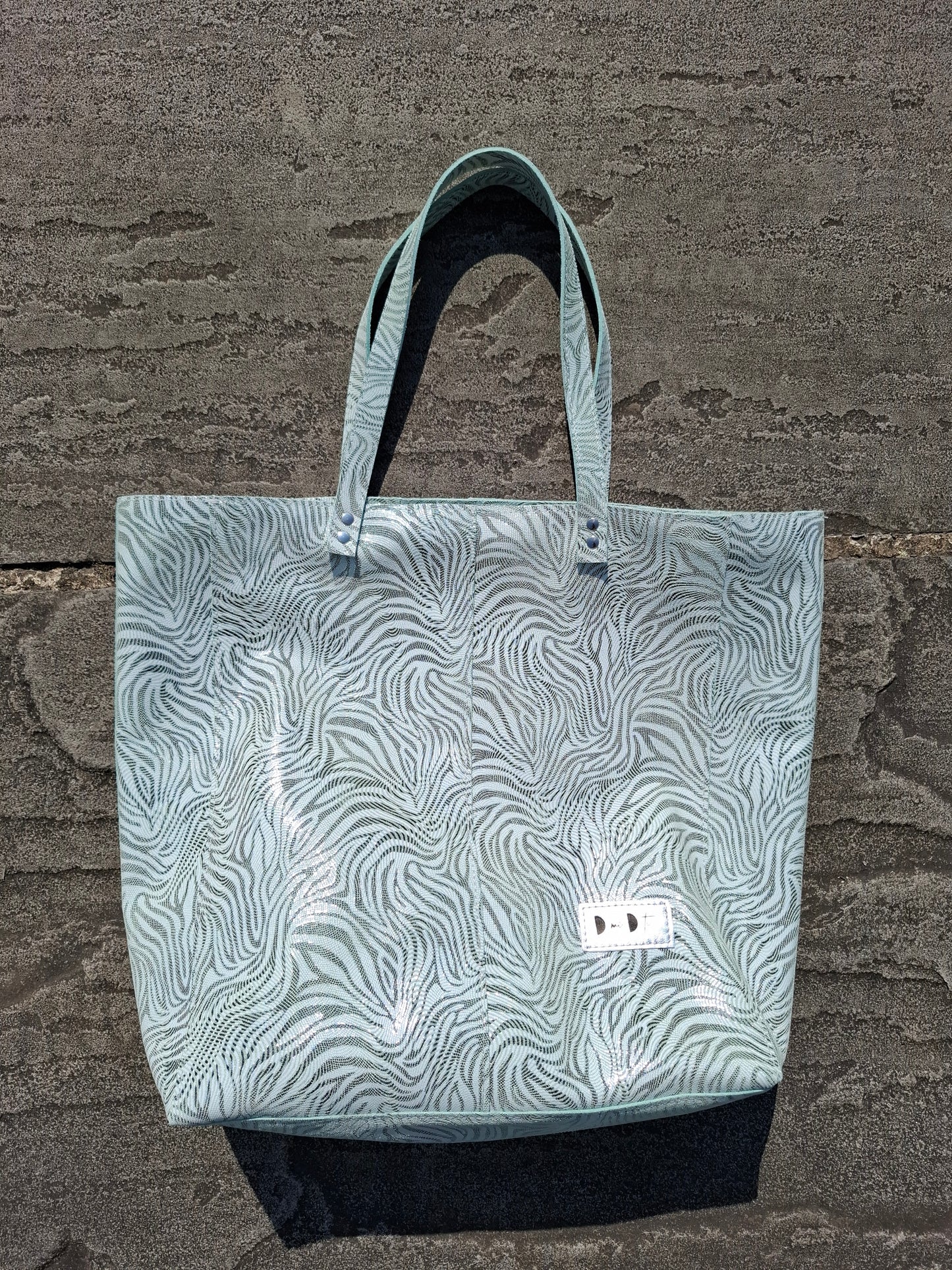 Bolso shopper VEGA XL piel cebra verde menta