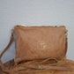 Bolso bandolera DOBRA piel con pelo vaca camel estampado grande