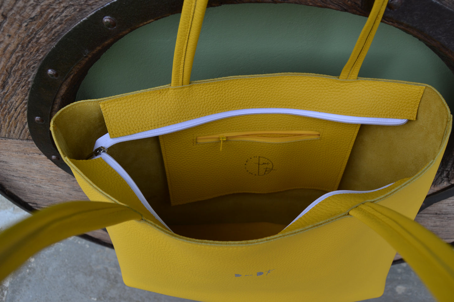 Bolso shopper VEGA piel amarillo