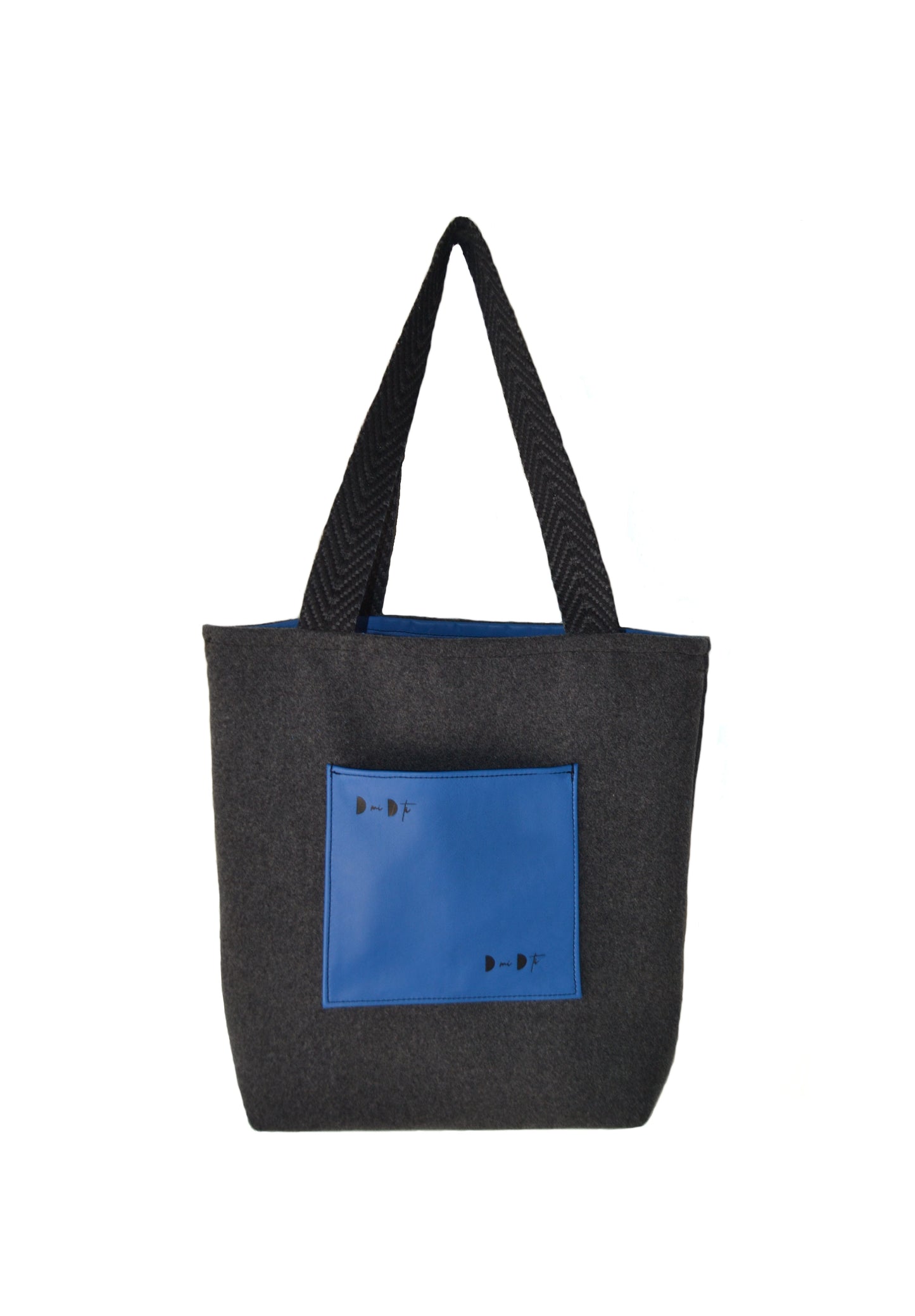 Bolsa BRENES gris y piel azul